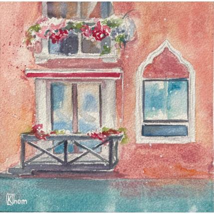 Painting balcony in Venice by Khomyakova  Liliya  | Painting Figurative Watercolor Landscapes