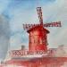 Painting Moulin rouge by Khomyakova  Liliya  | Painting Figurative Landscapes Watercolor