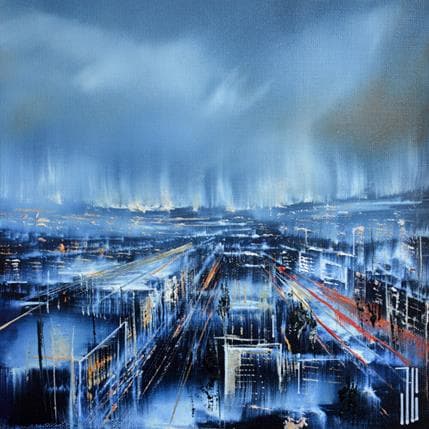 Painting Vue sur la ville by Guillet Jerome | Painting Figurative Acrylic Urban