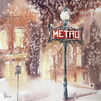 Painting Metro by Khomyakova Liliya | Painting Figurative Watercolor Pop icons, Urban