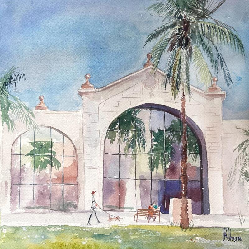 Painting Barcelona street by Khomyakova  Liliya  | Painting Figurative Urban Watercolor