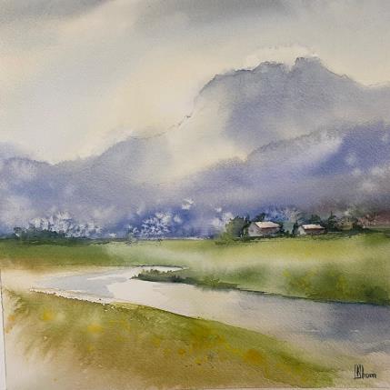 Painting Summer in the Alps by Khomyakova Liliya | Painting Figurative Watercolor Landscapes
