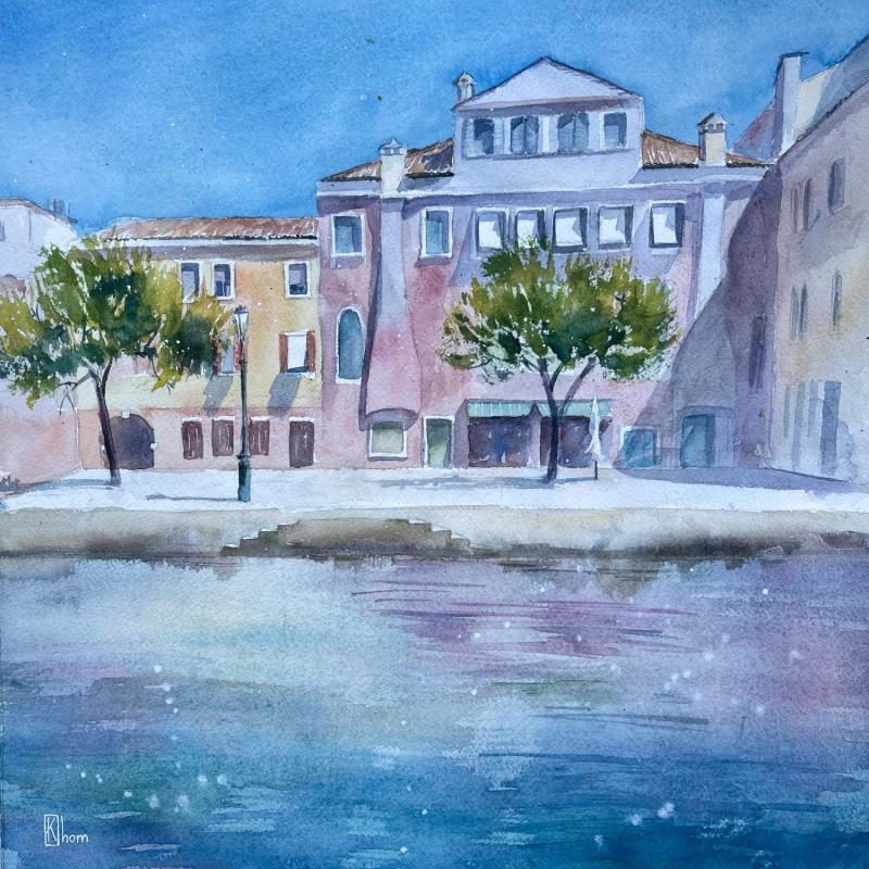 Painting Venice morning by Khomyakova Liliya | Painting Figurative Landscapes Watercolor