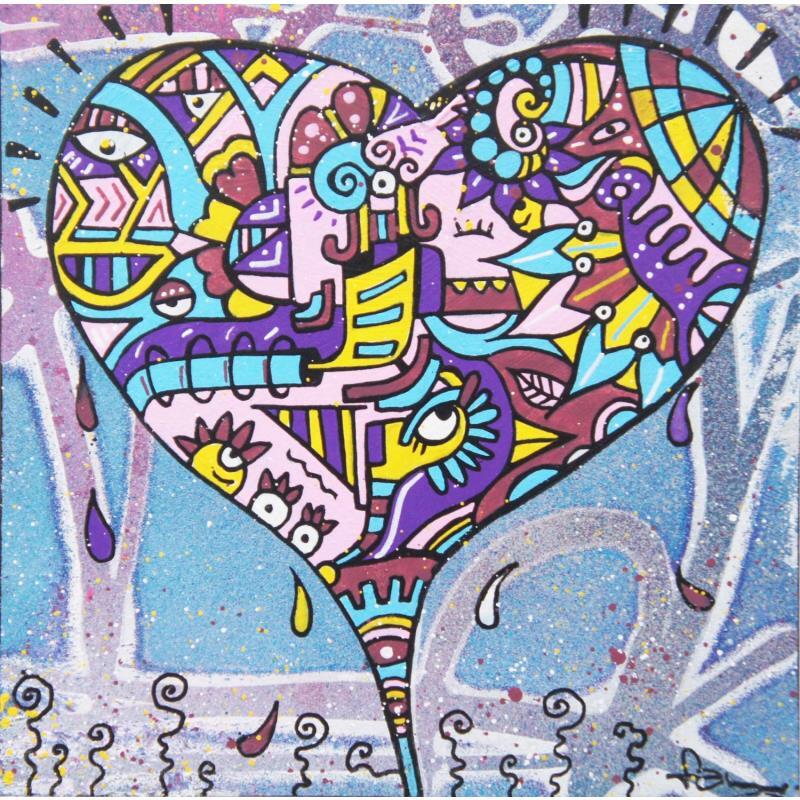 Painting Coeur fondant by Fanny | Painting Raw art Wood