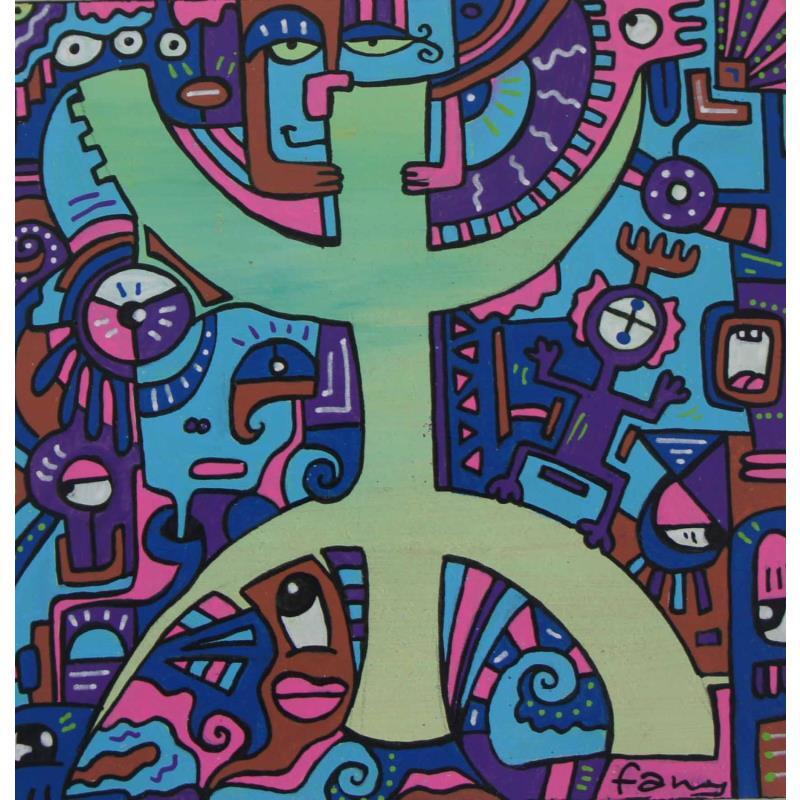 Painting Amazigh by Fanny | Painting Raw art Wood
