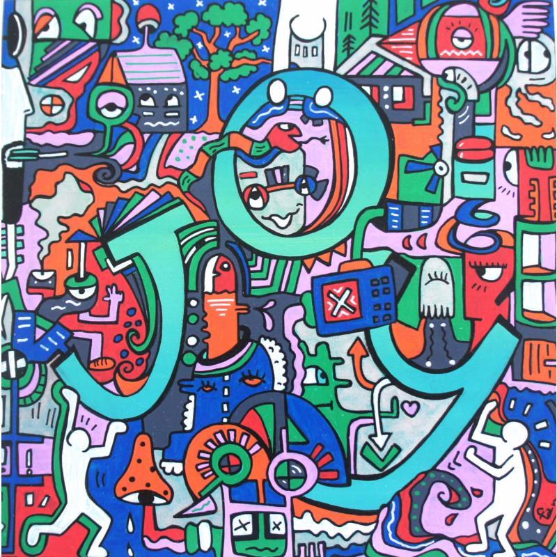 Gemälde Joy von Fanny | Gemälde Art brut Holz