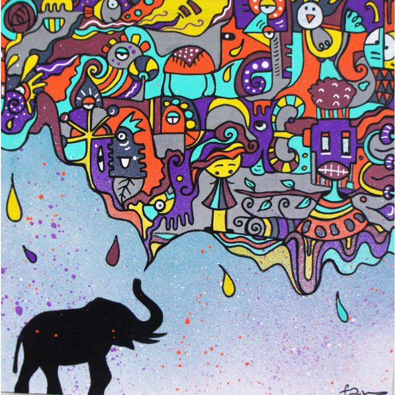 Pintura Spreading colors por Fanny | Pintura Arte bruto Madera