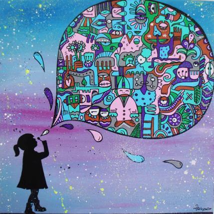 Peinture Ne retiens pas ton souffle par Fanny | Tableau Art Singulier Bois