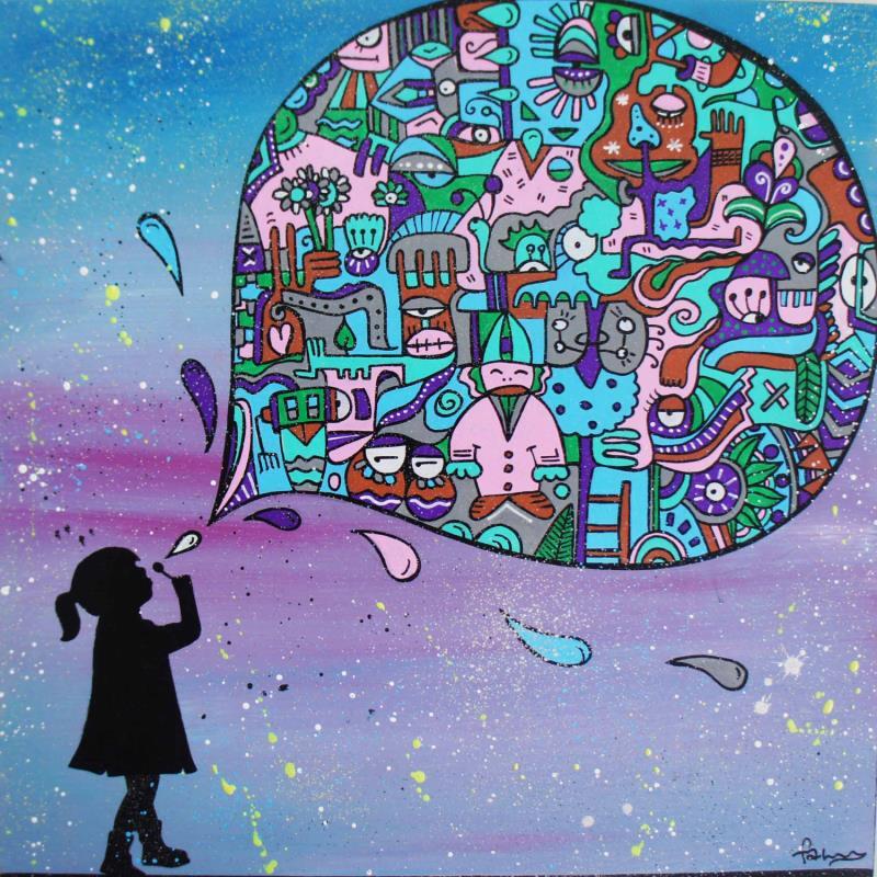 Pintura Ne retiens pas ton souffle por Fanny | Pintura Arte bruto Madera