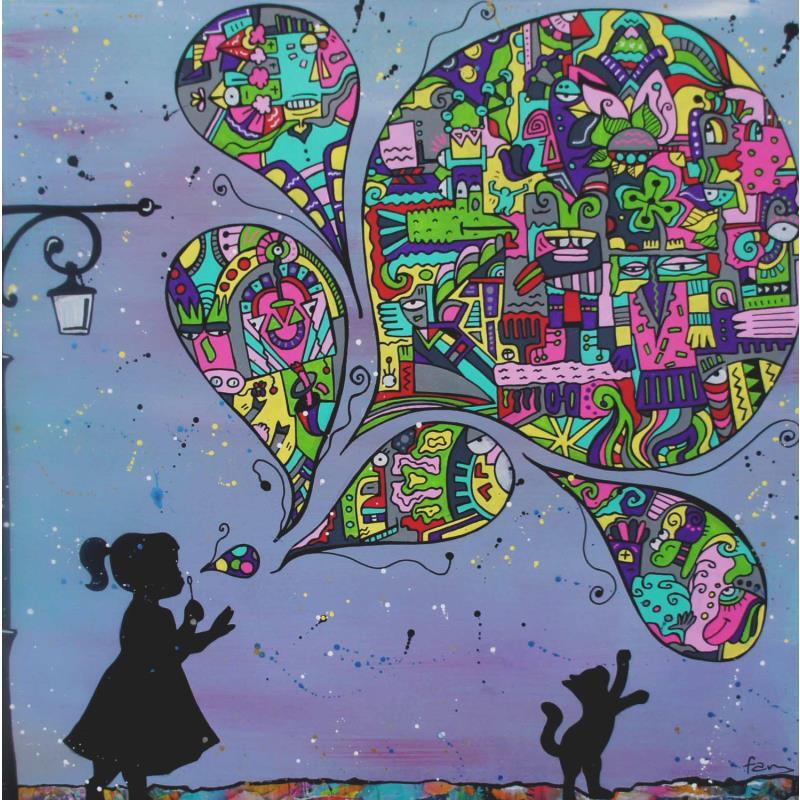 Pintura Jeu d'enfant por Fanny | Pintura Arte bruto Madera