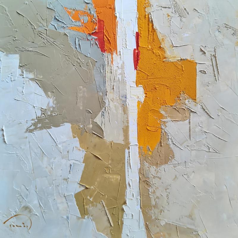 Painting The red window by Tomàs | Painting Abstract Urban Oil