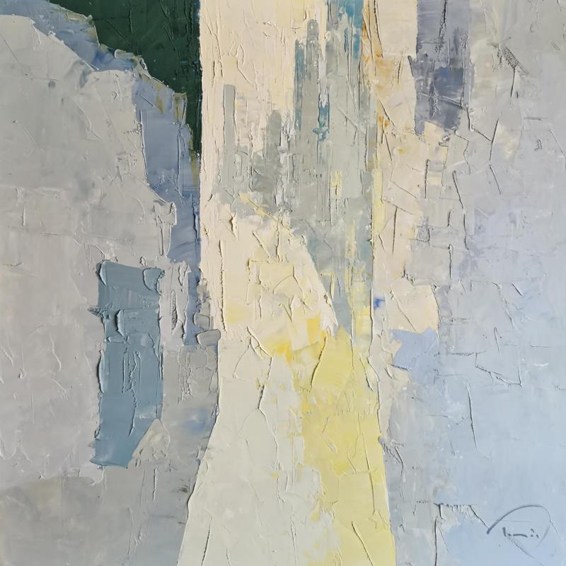 Peinture Blue day par Tomàs | Tableau Abstrait Urbain Huile