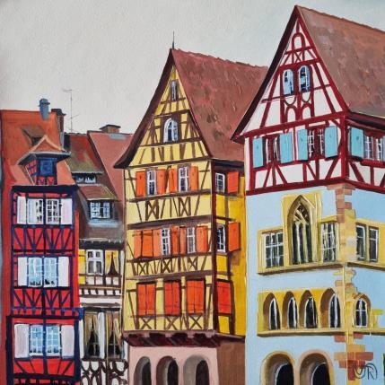 Peinture City rhythms par Rasa | Tableau Art naïf Acrylique Urbain