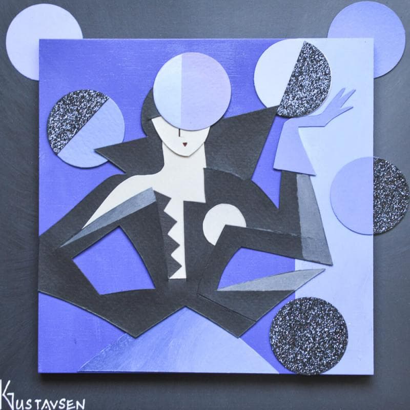 Painting Blue circus by Gustavsen Karl | Painting Figurative Portrait