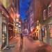 Painting La nuit by Zbylut Ludovic | Painting Figurative Architecture Oil