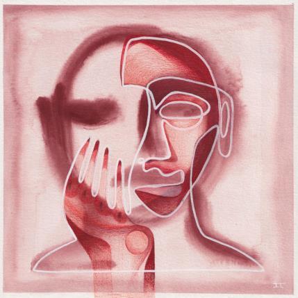 Painting -Focus rouge by Detovart | Painting Figurative Gouache Life style, Portrait, Society