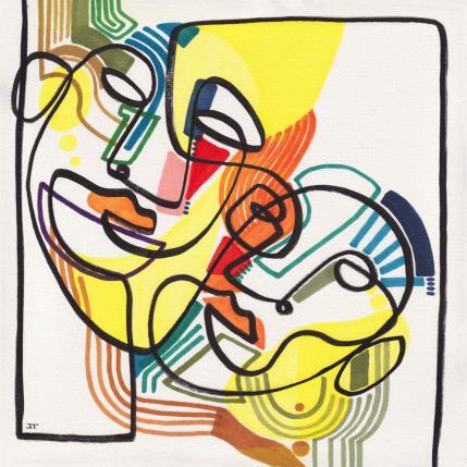 Painting -El beso by Detovart | Painting Raw art Ink Life style, Portrait, Urban