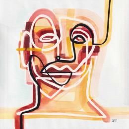 Peinture -En la campiña par Detovart | Tableau Art Singulier Aquarelle Portraits, Scènes de vie, Société