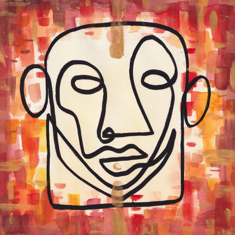 Painting -Ancestral by Detovart | Painting Raw art Portrait Society Urban Watercolor Posca