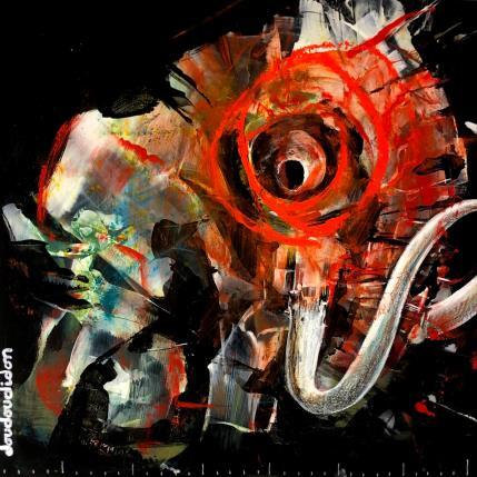 Painting Mastodonte 4759 BP (Before Present) by Doudoudidon | Painting Raw art Acrylic, Metal Animals