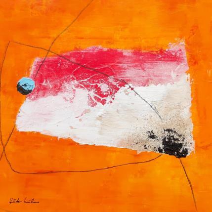 Peinture abstract orange B 36 par Wilms Hilde | Tableau Abstrait Carton, Collage Minimaliste