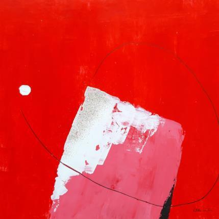 Peinture abstract red C 22 par Wilms Hilde | Tableau Abstrait Carton, Collage Minimaliste