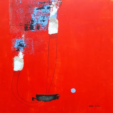 Peinture abstract red C 28 par Wilms Hilde | Tableau Abstrait Carton, Collage Minimaliste