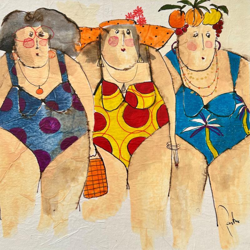 Peinture Celine Antoinette Julie par Colombo Cécile | Tableau Figuratif Portraits Acrylique Pastel