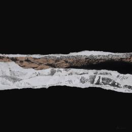 Peinture #2 from the series The Land Seems Inhabited to Them  par Sousa de Sousa Bárbara | Tableau Abstrait Collage minimaliste, noir & blanc, Paysages