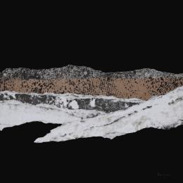 Peinture #3 from the series The Land Seems Inhabited to Them  par Sousa de Sousa Bárbara | Tableau Abstrait Collage minimaliste, noir & blanc, Paysages