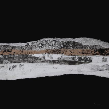 Peinture #4 from the series The Land Seems Inhabited to Them  par Sousa de Sousa Bárbara | Tableau Abstrait Collage minimaliste, noir & blanc, Paysages