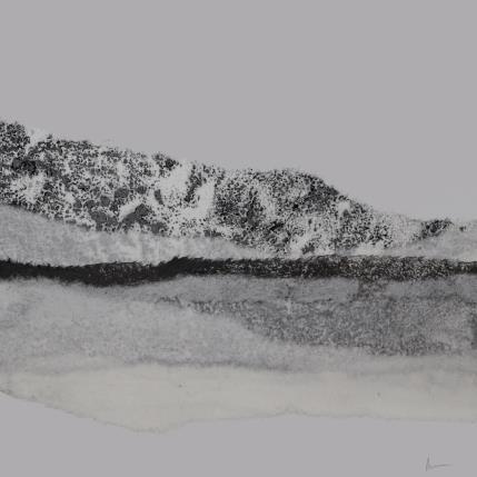 Peinture #25 from the series The Land Seems Inhabited to Them par Sousa de Sousa Bárbara | Tableau Abstrait Collage minimaliste, noir & blanc, Paysages