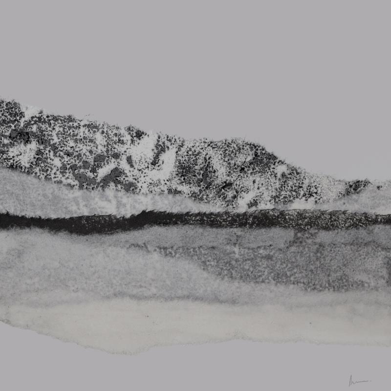 Painting #25 from the series The Land Seems Inhabited to Them by Sousa de Sousa Bárbara | Painting Abstract Landscapes Minimalist Black & White Gluing