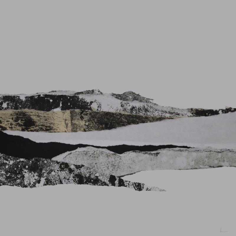Gemälde #27 from the series The Land Seems Inhabited to Them von Sousa de Sousa Bárbara | Gemälde Abstrakt Landschaften Minimalistisch Schwarz & Weiß Collage