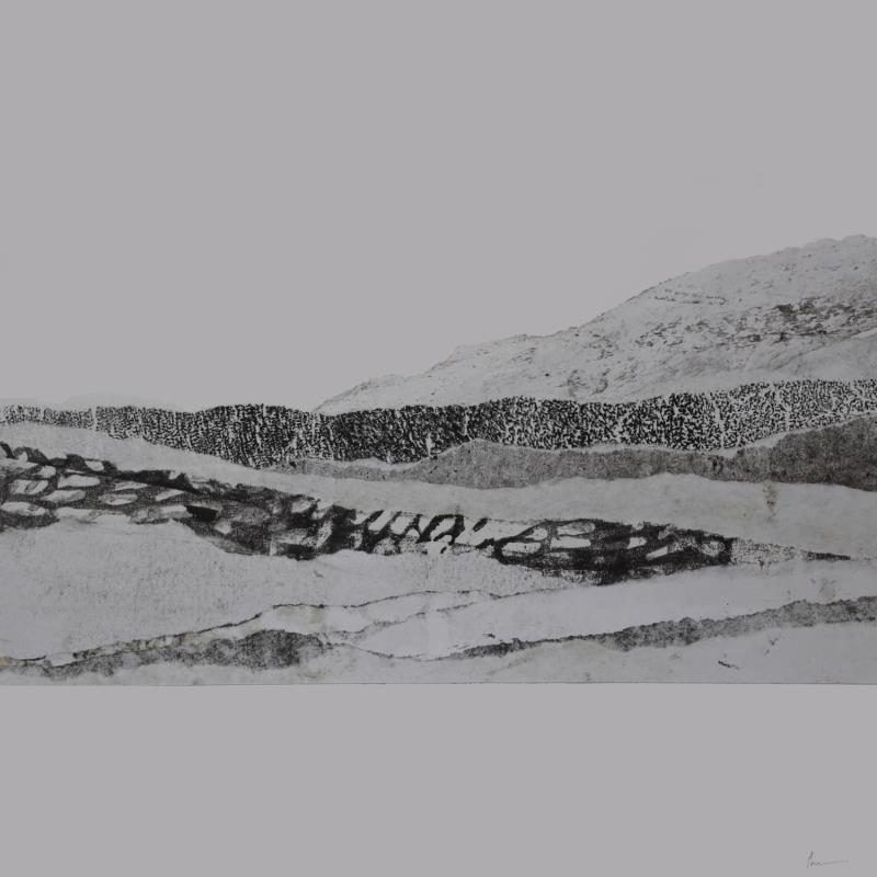 Painting #28 from the series The Land Seems Inhabited to Them by Sousa de Sousa Bárbara | Painting Abstract Landscapes Minimalist Black & White Gluing