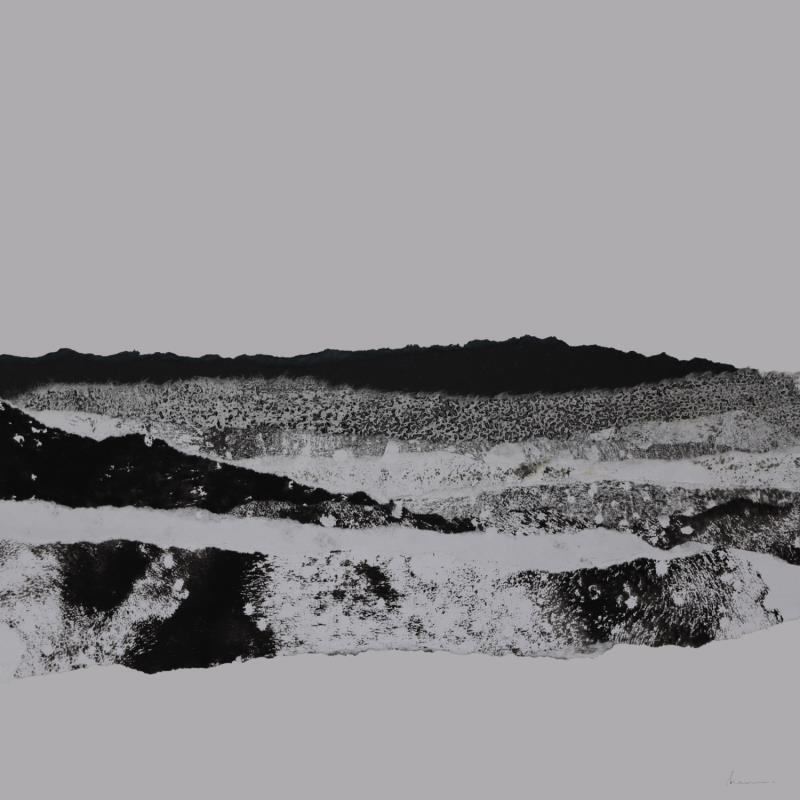 Painting #29 from the series The Land Seems Inhabited to Them by Sousa de Sousa Bárbara | Painting Abstract Landscapes Minimalist Black & White Gluing