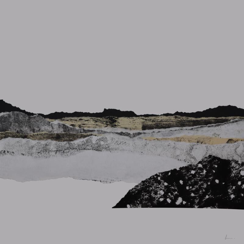 Peinture #30 from the series The Land Seems Inhabited to Them par Sousa de Sousa Bárbara | Tableau Abstrait Paysages Minimaliste Noir & blanc Collage