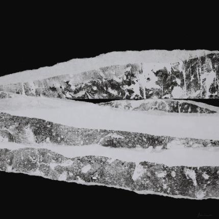 Painting #11 from the series The Land Seems Inhabited to Them by Sousa de Sousa Bárbara | Painting Abstract Gluing Black & White, Landscapes, Minimalist