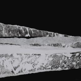 Peinture #13 from the series The Land Seems Inhabited to Them  par Sousa de Sousa Bárbara | Tableau  Collage Minimaliste, Noir & blanc, Paysages