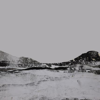Peinture #32 from the series The Land Seems Inhabited to Them par Sousa de Sousa Bárbara | Tableau Abstrait Collage minimaliste, noir & blanc, Paysages