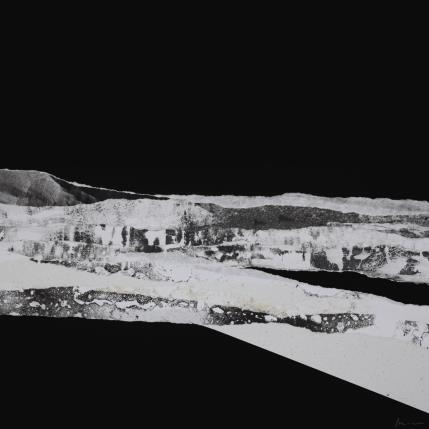 Painting #16 from the series The Land Seems Inhabited to Them by Sousa de Sousa Bárbara | Painting Abstract Gluing Black & White, Landscapes, Minimalist