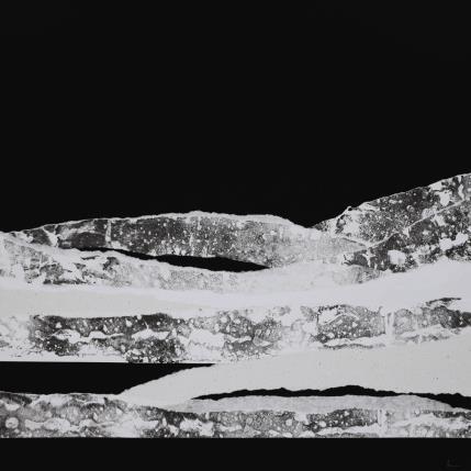 Painting #18 from the series The Land Seems Inhabited to Them by Sousa de Sousa Bárbara | Painting Abstract Gluing Black & White, Landscapes, Minimalist