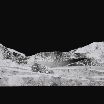 Peinture #19 from the series The Land Seems Inhabited to Them  par Sousa de Sousa Bárbara | Tableau Abstrait Collage minimaliste, noir & blanc, Paysages