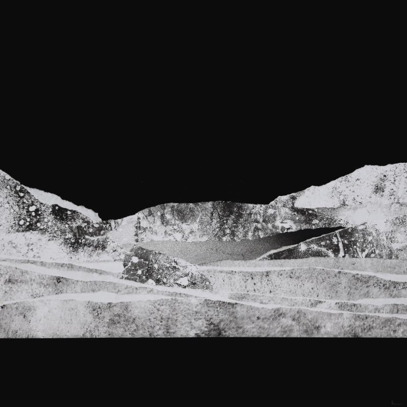 Painting #19 from the series The Land Seems Inhabited to Them  by Sousa de Sousa Bárbara | Painting Abstract Landscapes Minimalist Black & White Gluing