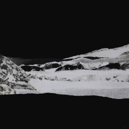 Painting #20 from the series The Land Seems Inhabited to Them by Sousa de Sousa Bárbara | Painting Abstract Gluing Black & White, Landscapes, Minimalist