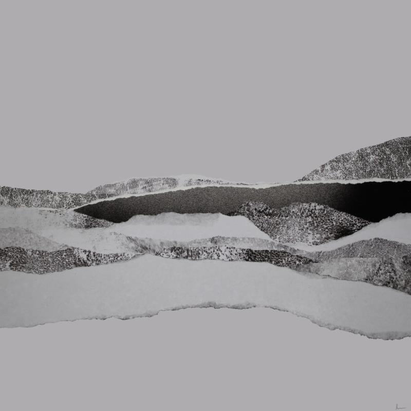 Painting #36 from the series The Land Seems Inhabited to Them by Sousa de Sousa Bárbara | Painting Abstract Landscapes Minimalist Black & White Gluing