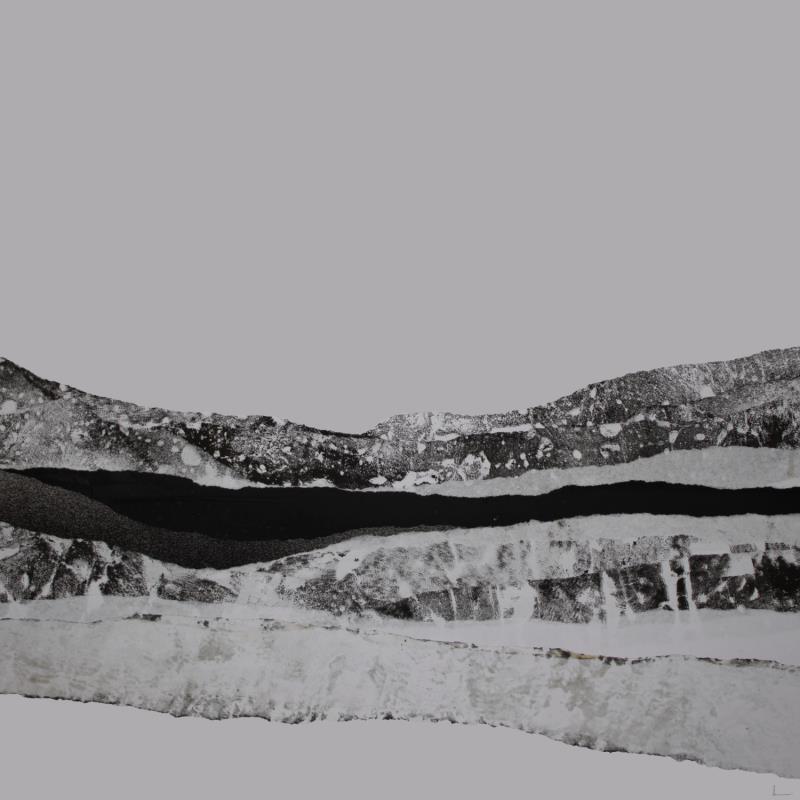 Painting #37 from the series The Land Seems Inhabited to Them by Sousa de Sousa Bárbara | Painting Abstract Landscapes Minimalist Black & White Gluing