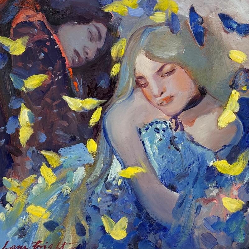 Peinture In bed with butterflies par Bright Lana | Tableau Figuratif Portraits Huile