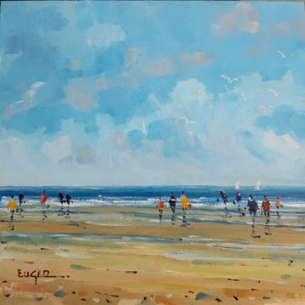 Pintura CABOURG, MAREE BASSE por Euger | Pintura Figurativo Aceite Life style, Marine, Paisajes