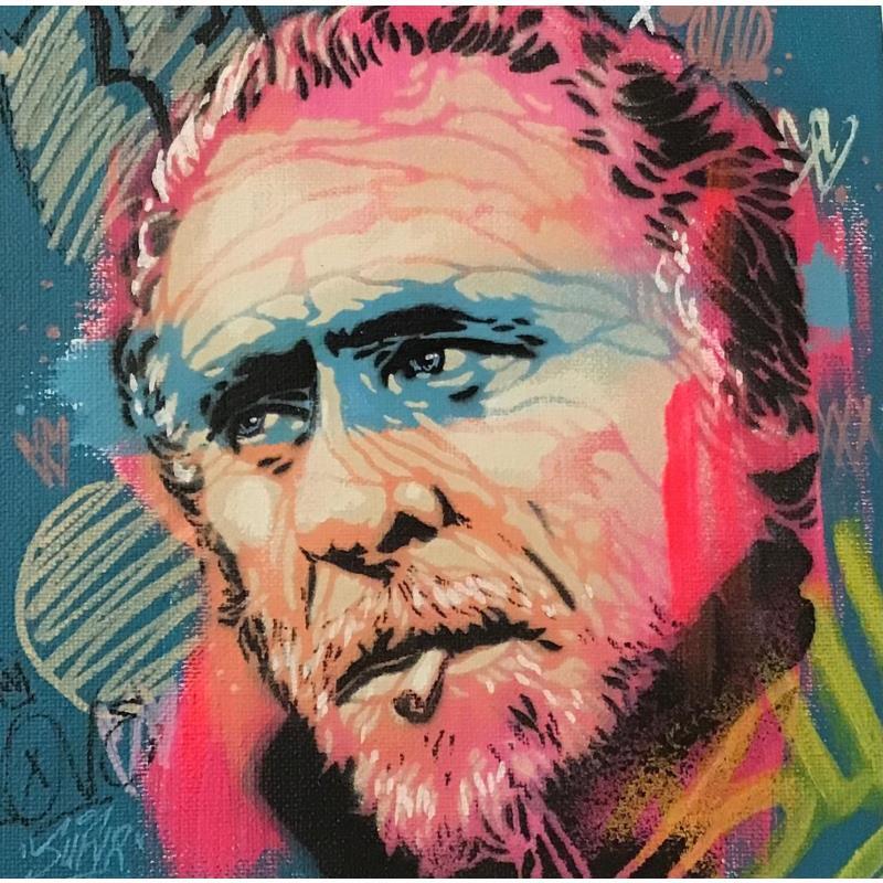 Painting charles Bukowski by Sufyr | Painting Street art Graffiti Acrylic
